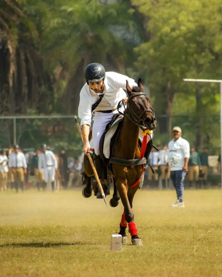 A polo player during a match